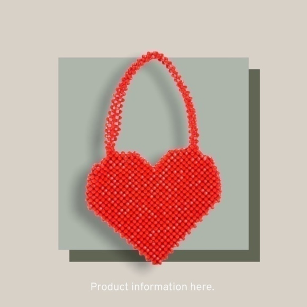 Red Heart Mini purse Clutch - Picture 3 of 9